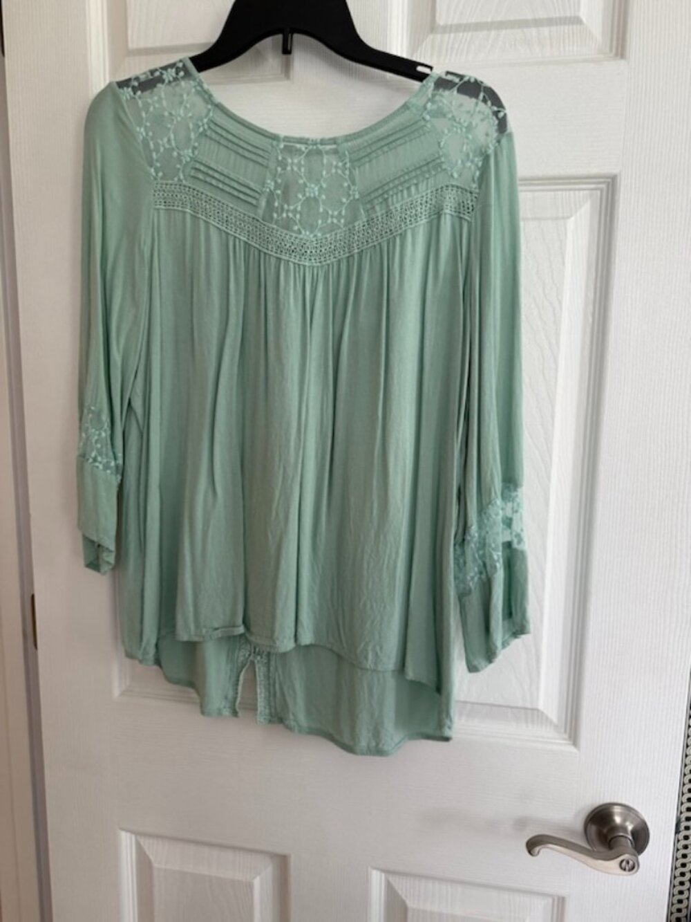 Green Lacey Blouse sz L